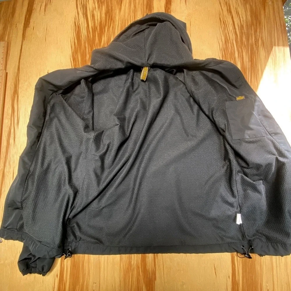 Reef Black Hooded Softshell Jacket‎ Mens XL Water Resistant Full Zip Coat